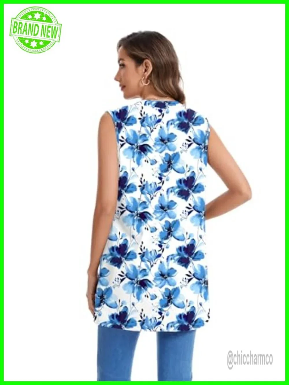 Sleeveless Cardigan Knit Open Front Vest with Pockets 95% Polyester 5% Spandex